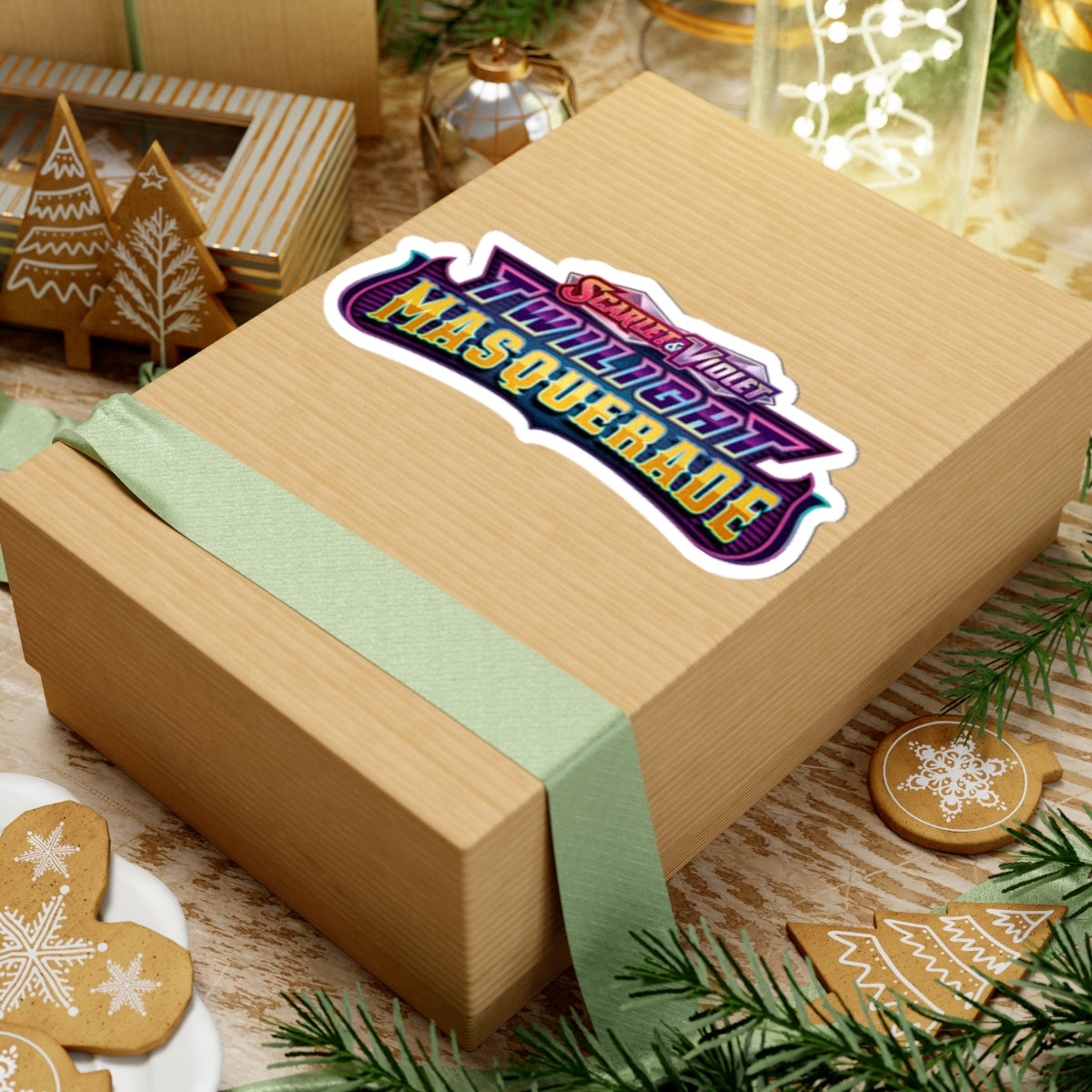 Twilight Masquerade Sticker — Scarlet & Violet Kiss-Cut Vinyl Decal