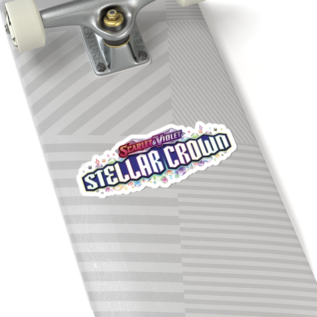 Stellar Crown Kiss-Cut Sticker — Scarlet & Violet Logo Decal for Laptops, Skateboards & Journaling