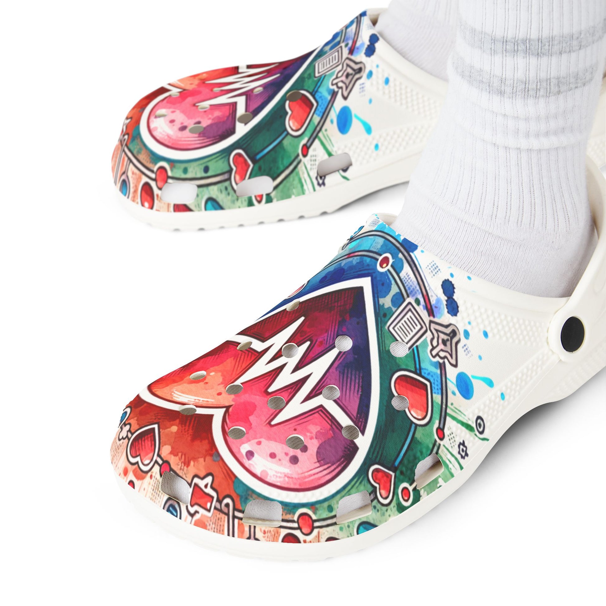 Heartbeat Nurse-Themed EVA Foam Rubber Shoes for Healthcare Professionals