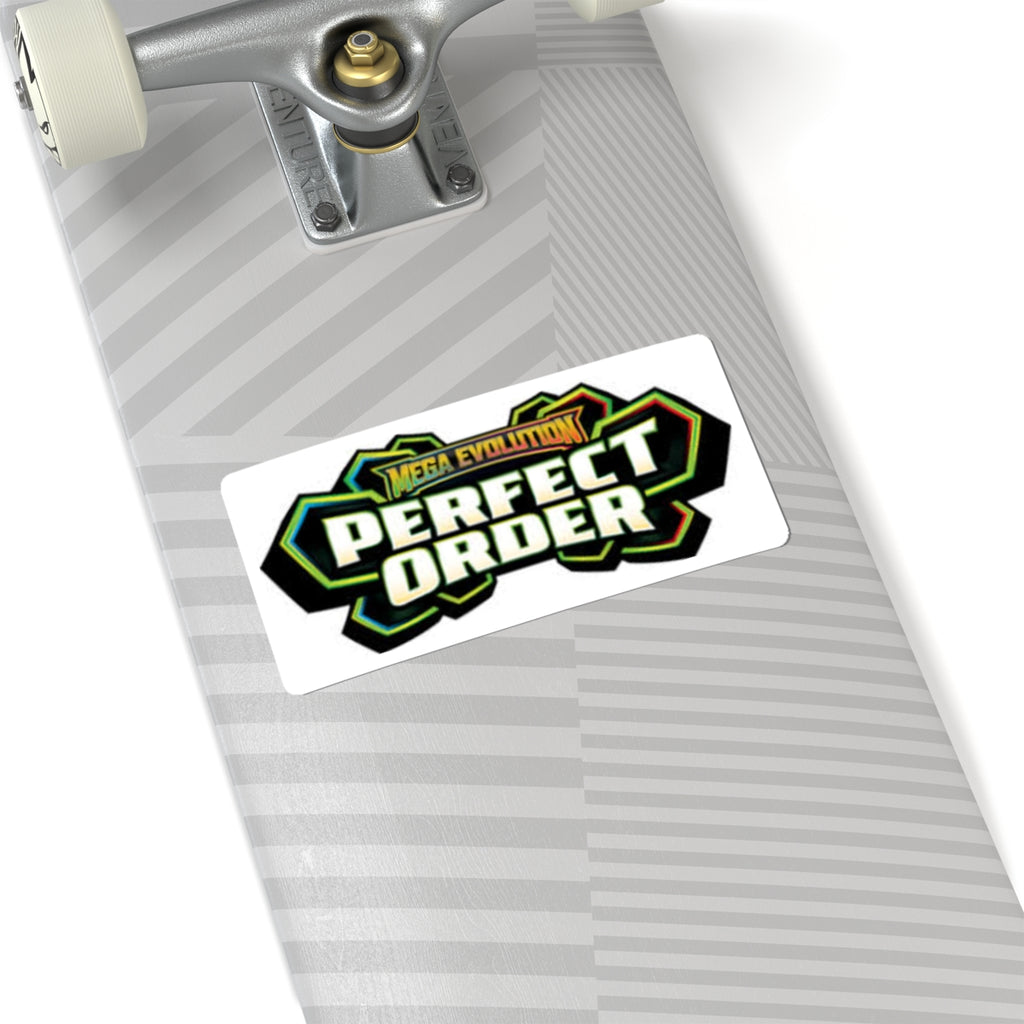 Perfect Order Kiss-Cut Sticker — Bold Retro Logo Decal for Skateboards & Laptops
