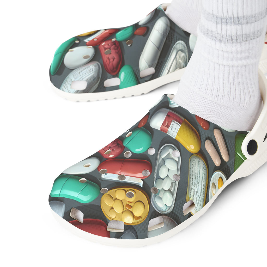 Pharma Themed EVA Foam Rubber Clogs - For Healthcare and Pharma Professionals
