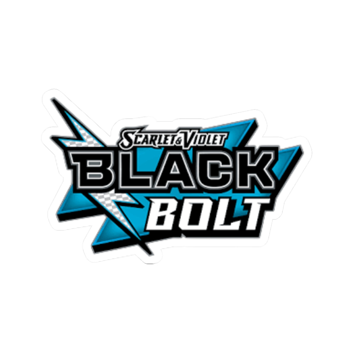 Black Bolt Sticker — Retro Electric Logo Kiss-Cut Sticker for Skateboards & Laptops