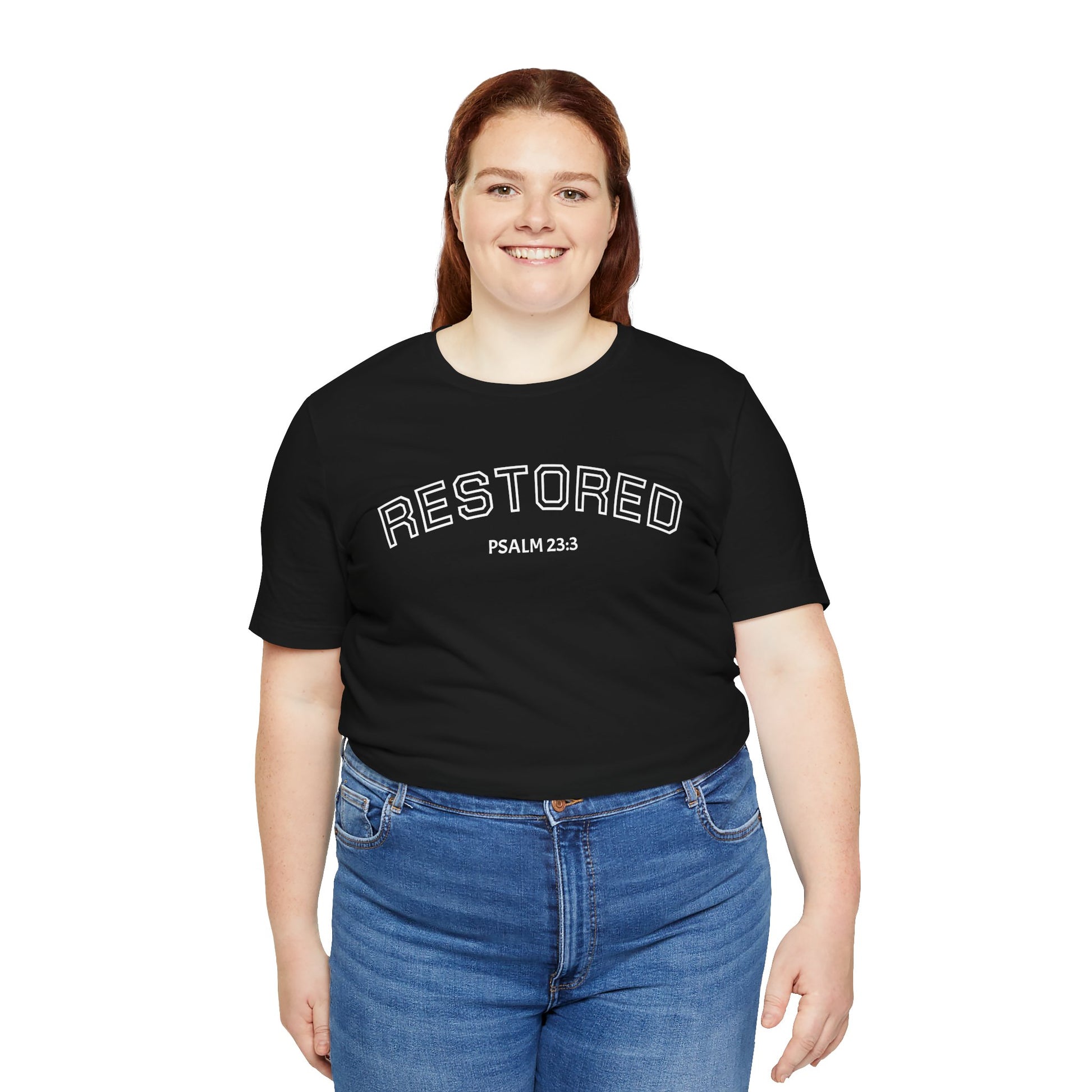 Restored Psalm 23:3 T-Shirt — Christian Faith Tee