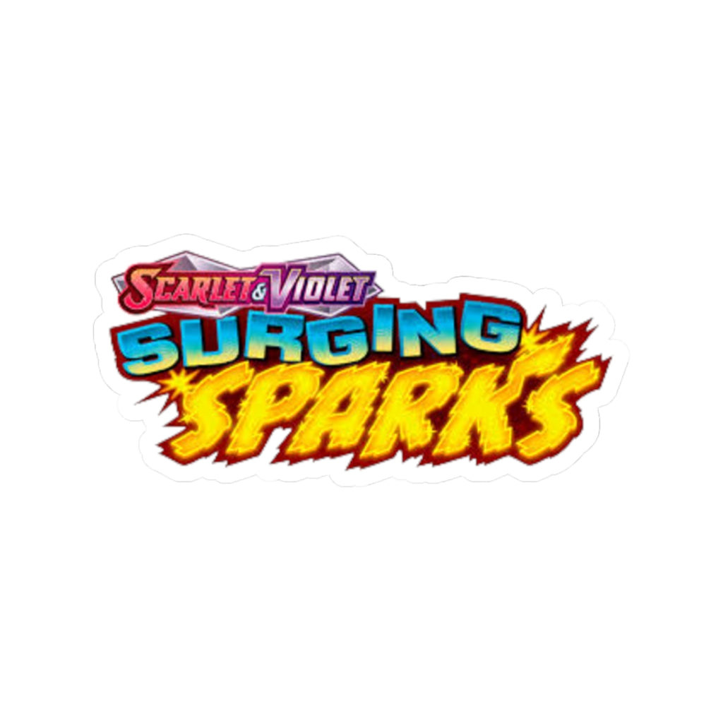 Surging Sparks Kiss-Cut Sticker — Scarlet & Violet Retro Gaming Logo