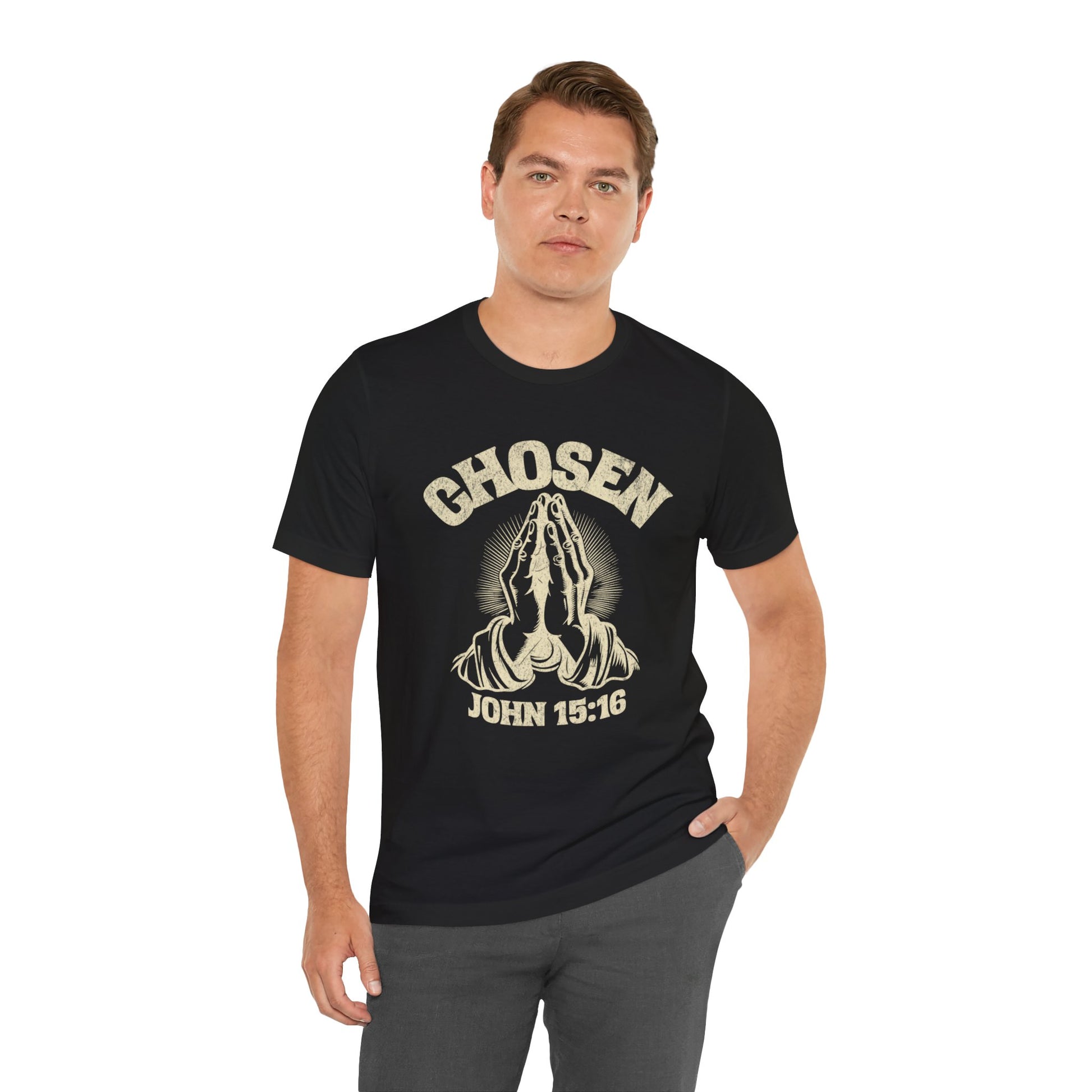Chosen Praying Hands Tee — John 15:16 Christian T-Shirt