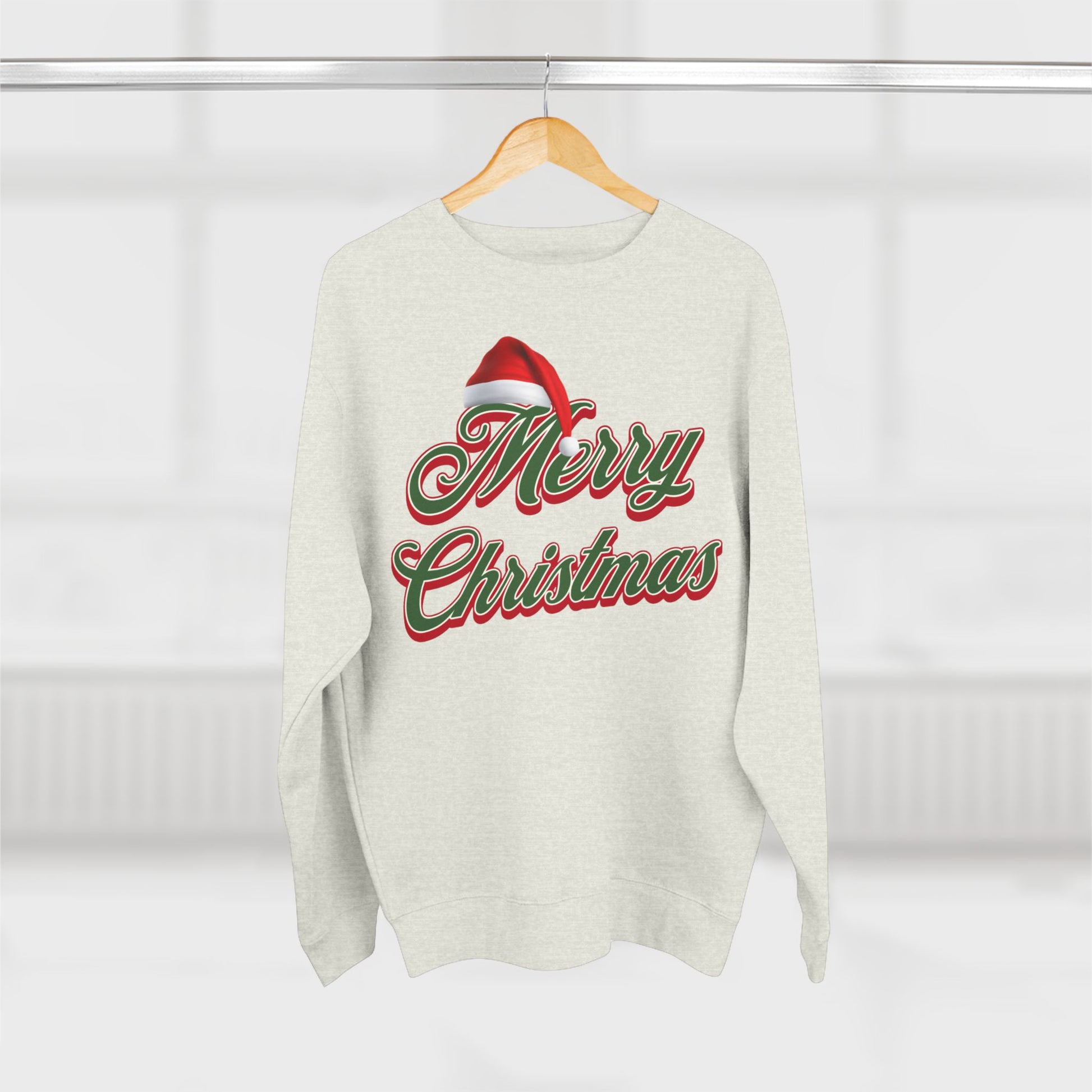 Merry Christmas Crewneck Sweatshirt — Retro Red & Green Holiday Pullover