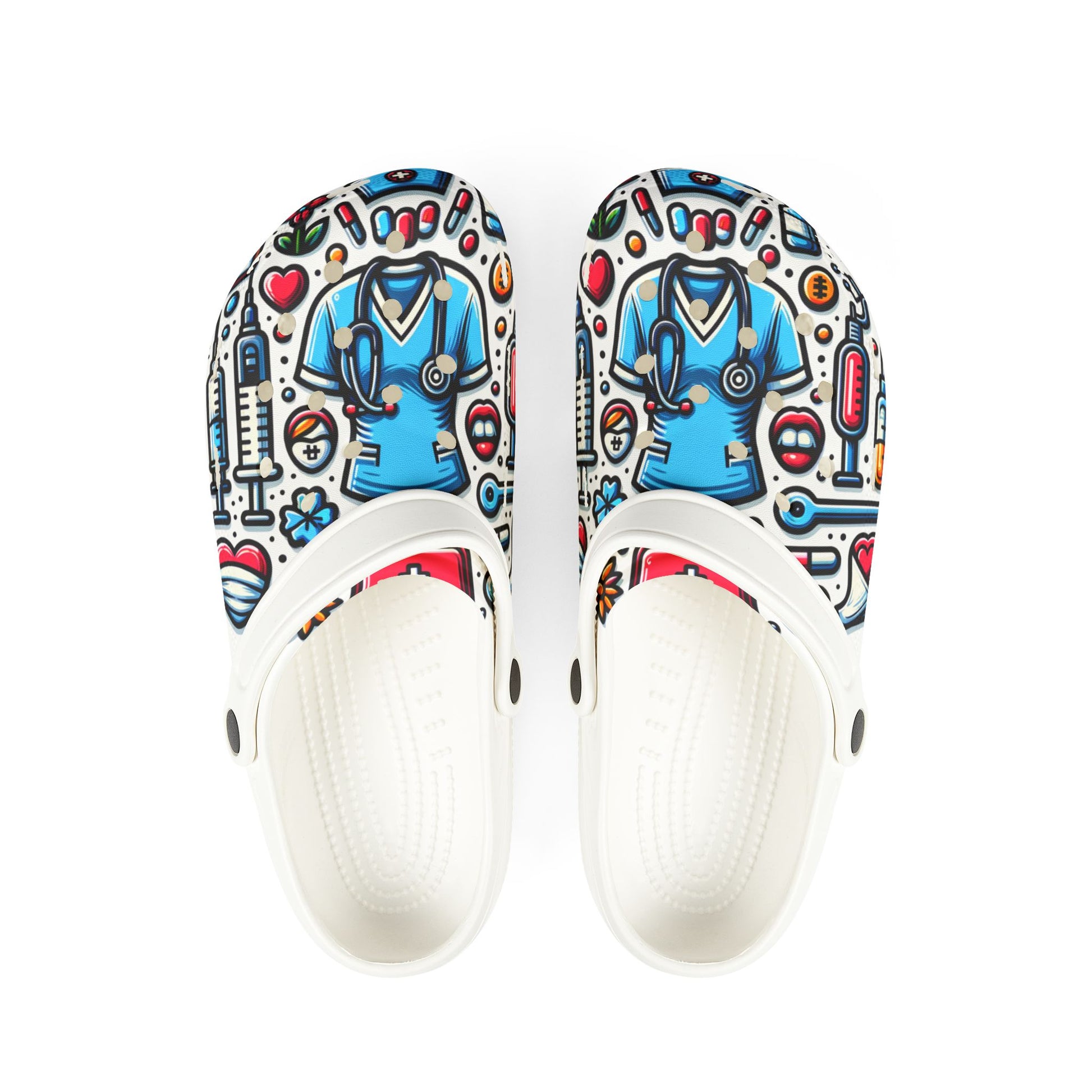 Healthcare-Themed EVA Foam Clogs for Nurses and Medical Professionals