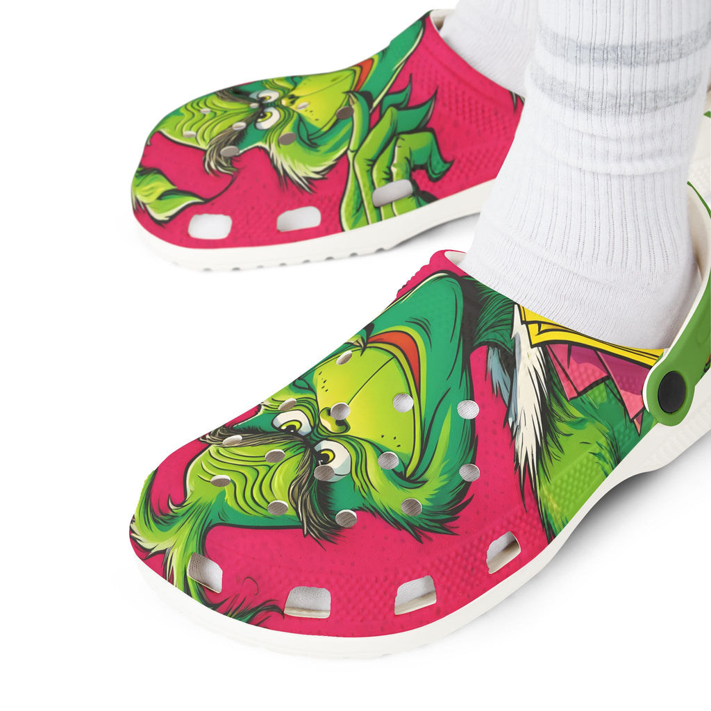 Grinch-Themed EVA Foam Clogs - Fun Holiday Footwear for Kids & Adults