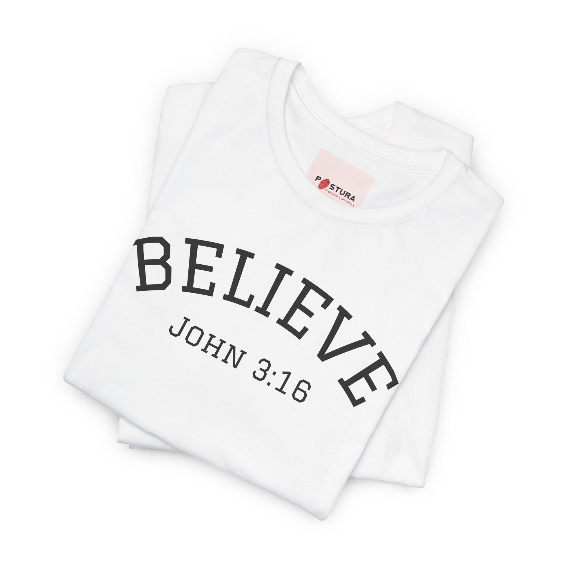 Believe John 3:16 T-Shirt — Christian Faith Inspirational Tee