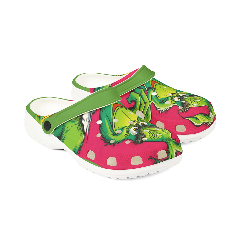 Grinch-Themed EVA Foam Clogs - Fun Holiday Footwear for Kids & Adults