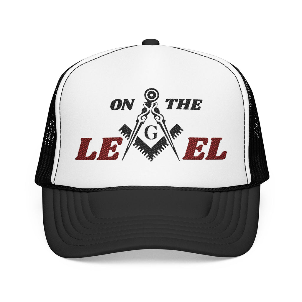 On The Level Masonic Trucker Hat — Freemason Square & Compass Cap