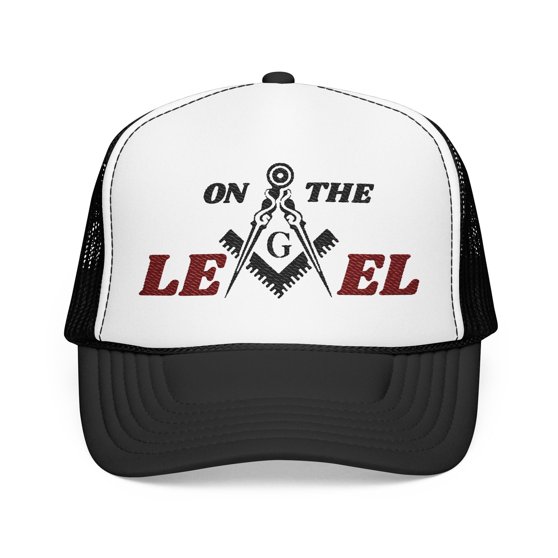 On The Level Masonic Trucker Hat — Freemason Square & Compass Cap