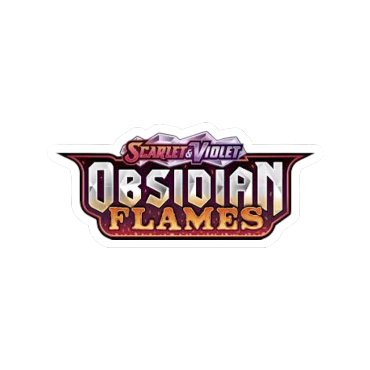 Obsidian Flames Kiss-Cut Sticker — Scarlet & Violet Logo Decal