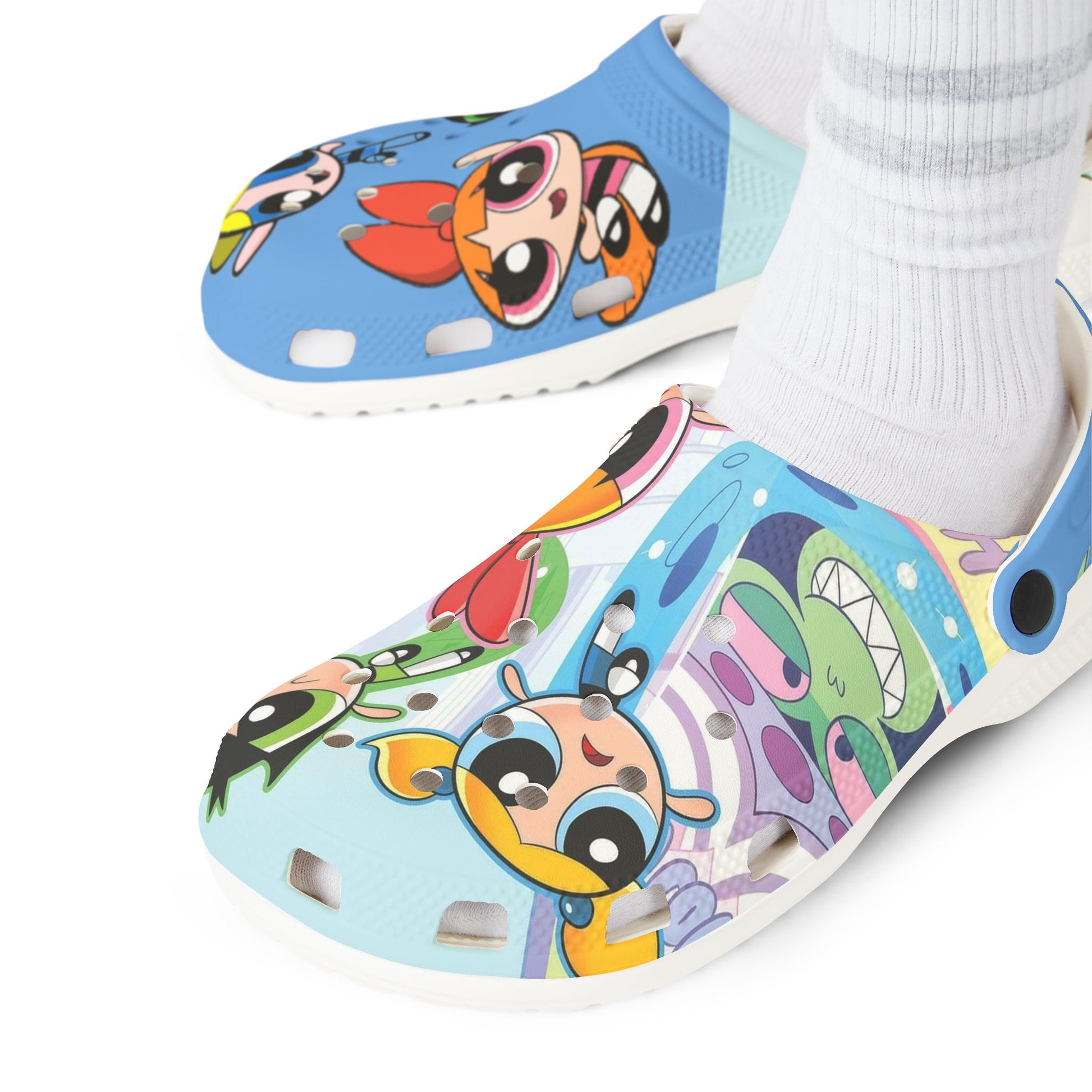 Power Puff Themed EVA Foam Rubber Shoes for Healthcare Professionals