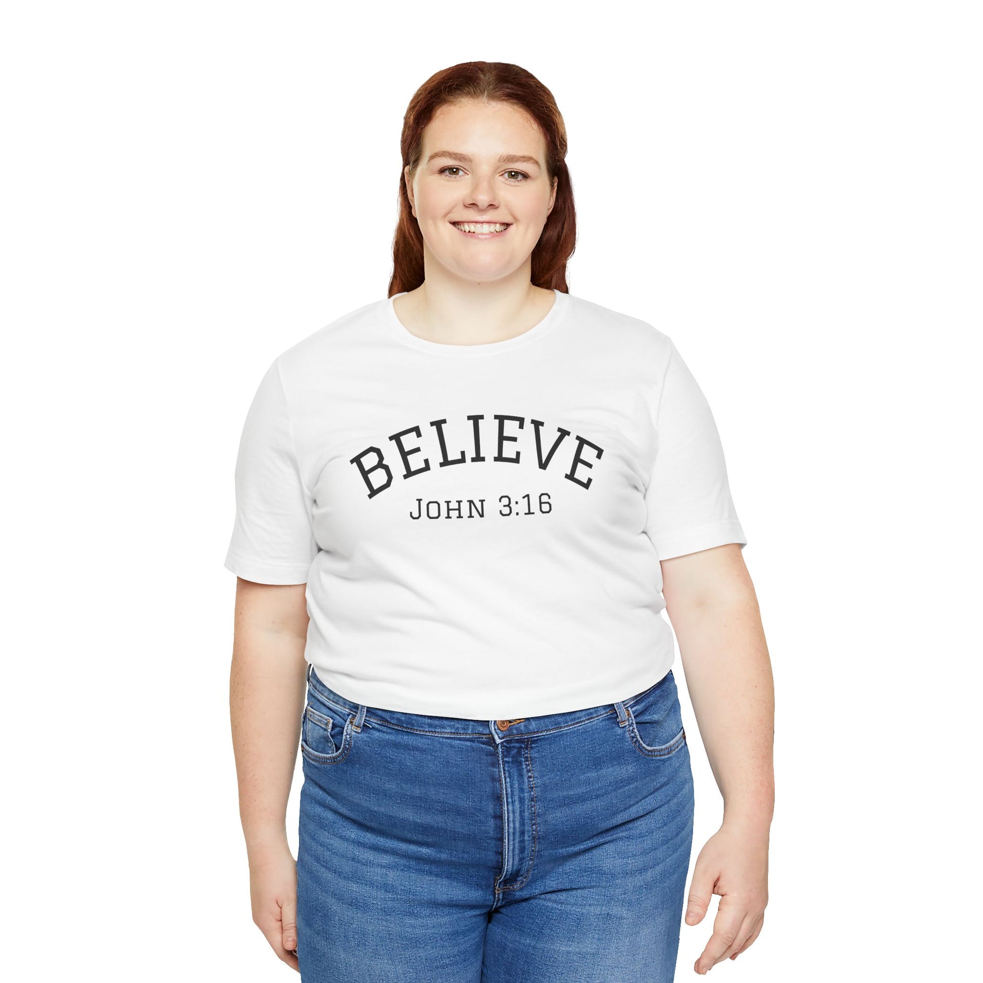 Believe John 3:16 T-Shirt — Christian Faith Inspirational Tee