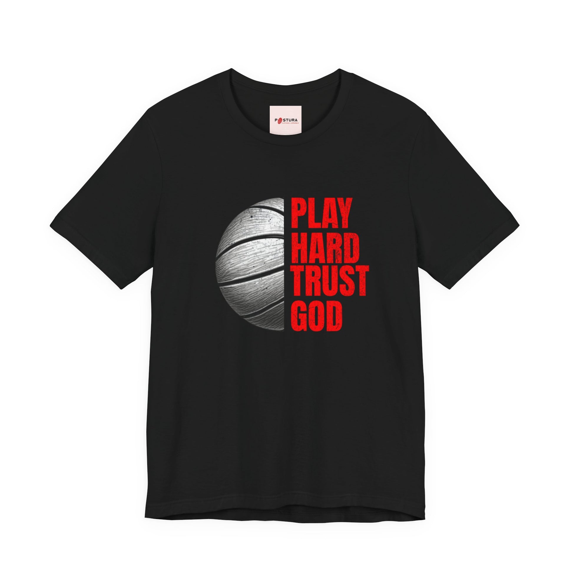 Play Hard Trust God T-Shirt — Basketball Faith Tee