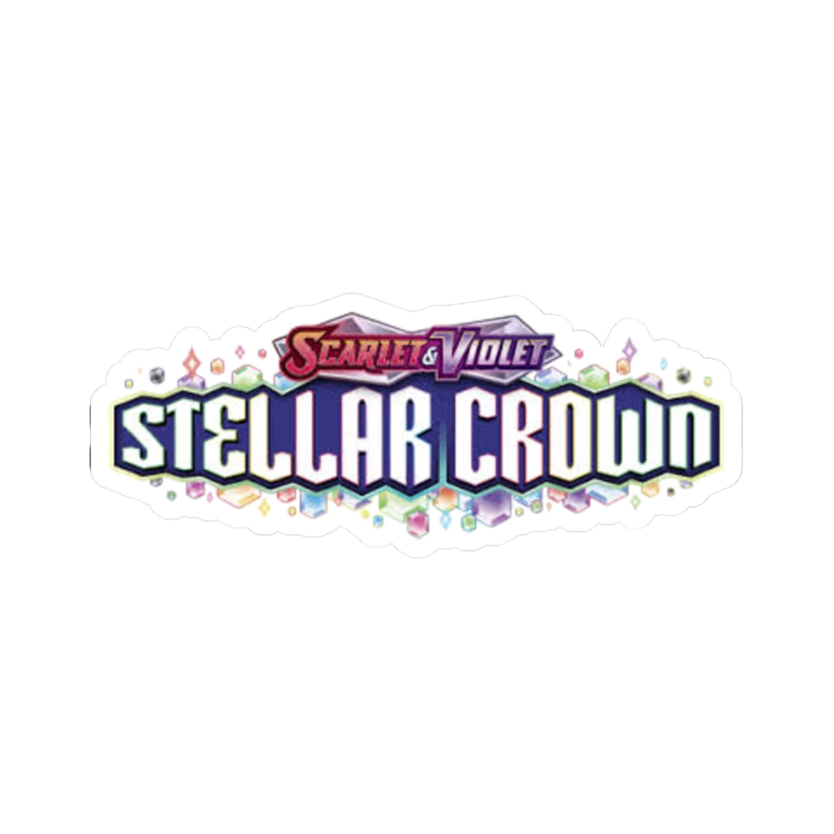 Stellar Crown Kiss-Cut Sticker — Scarlet & Violet Logo Decal for Laptops, Skateboards & Journaling