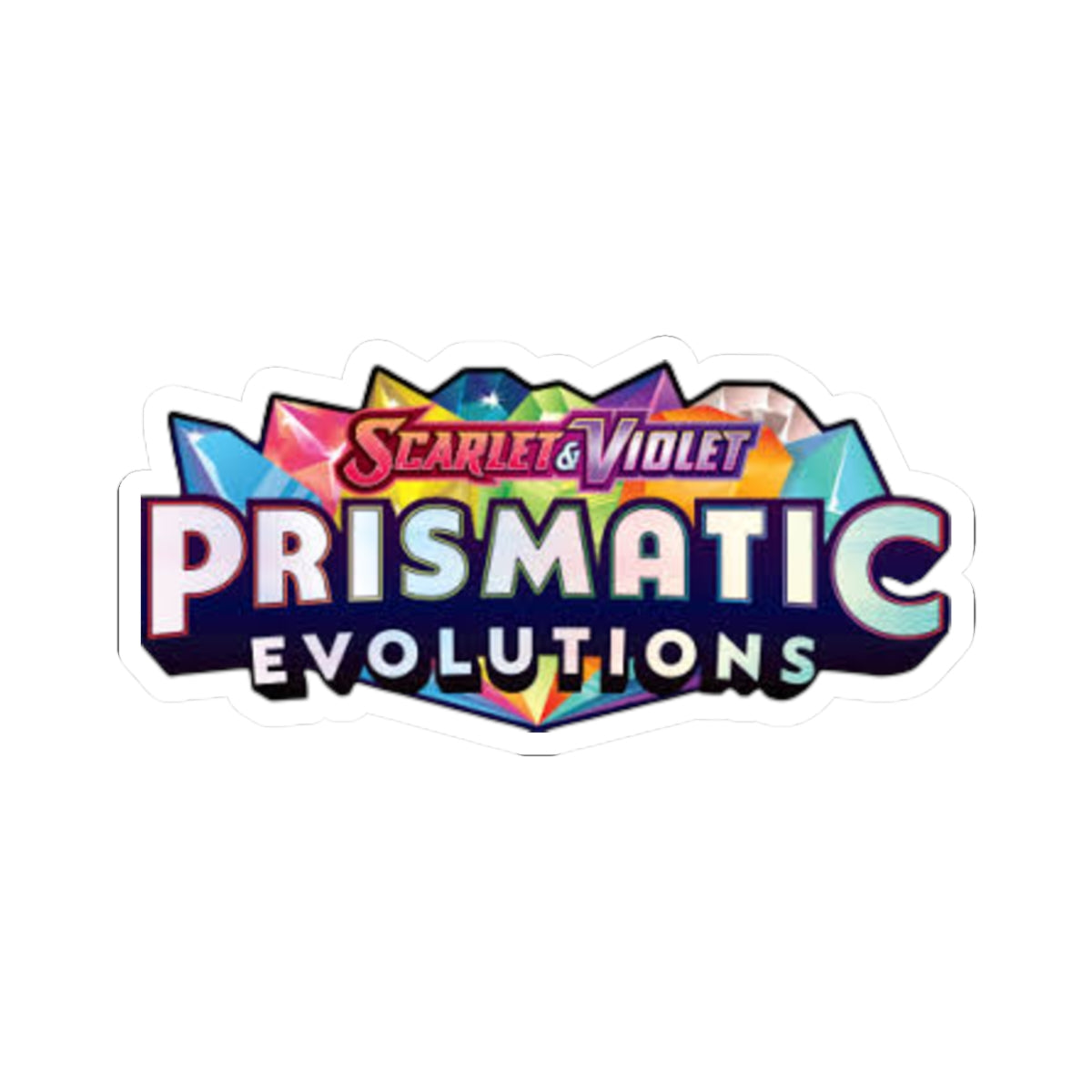Prismatic Evolutions Kiss-Cut Sticker — Scarlet & Violet Game Logo