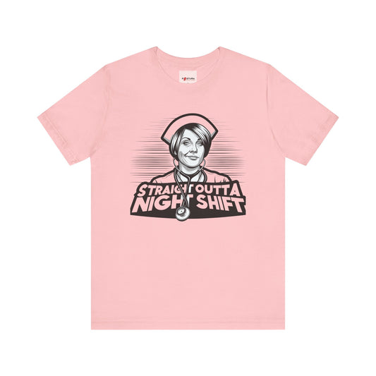 Nurse Appreciation Tee Design - 'Straight Outta Night Shift' T-Shirt