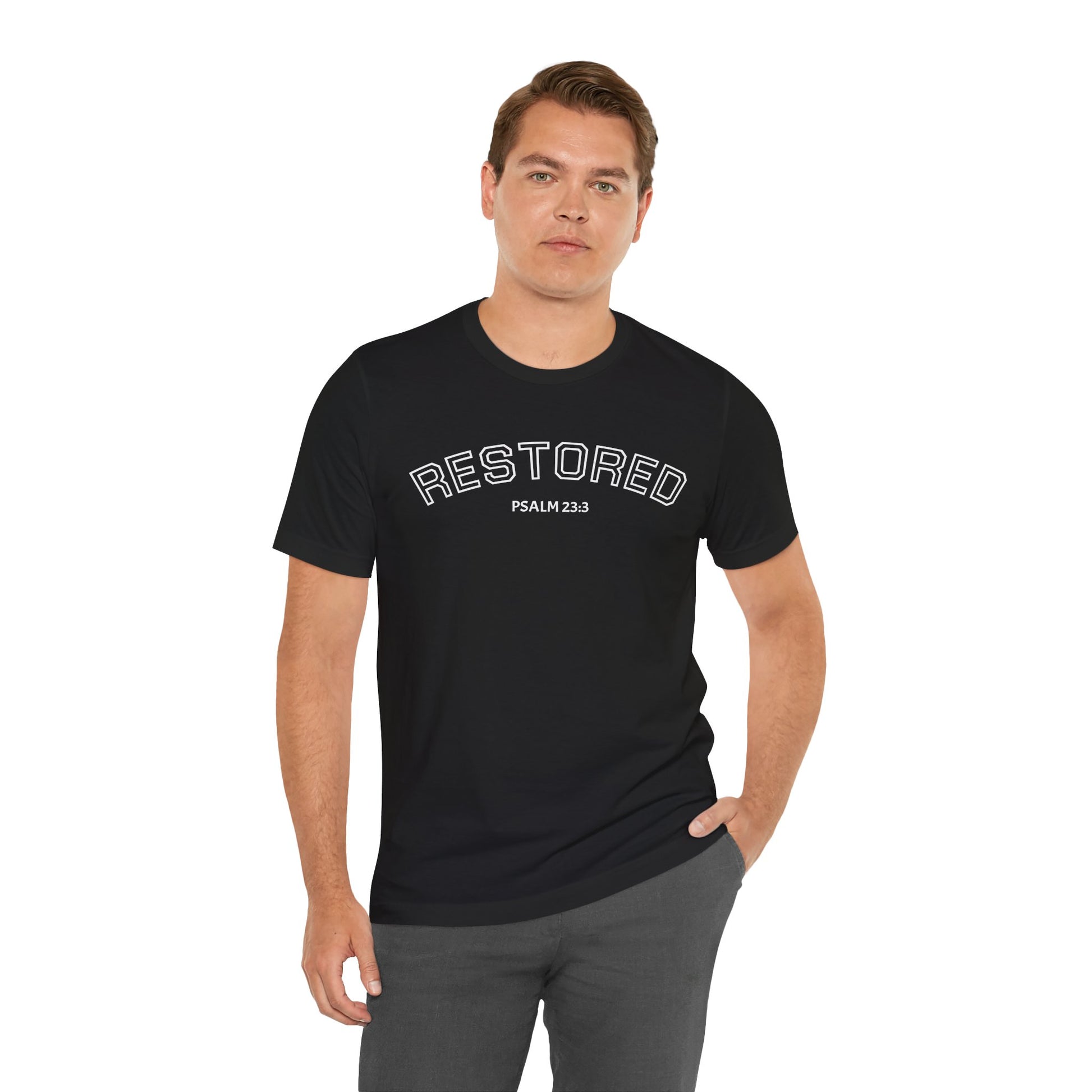 Restored Psalm 23:3 T-Shirt — Christian Faith Tee