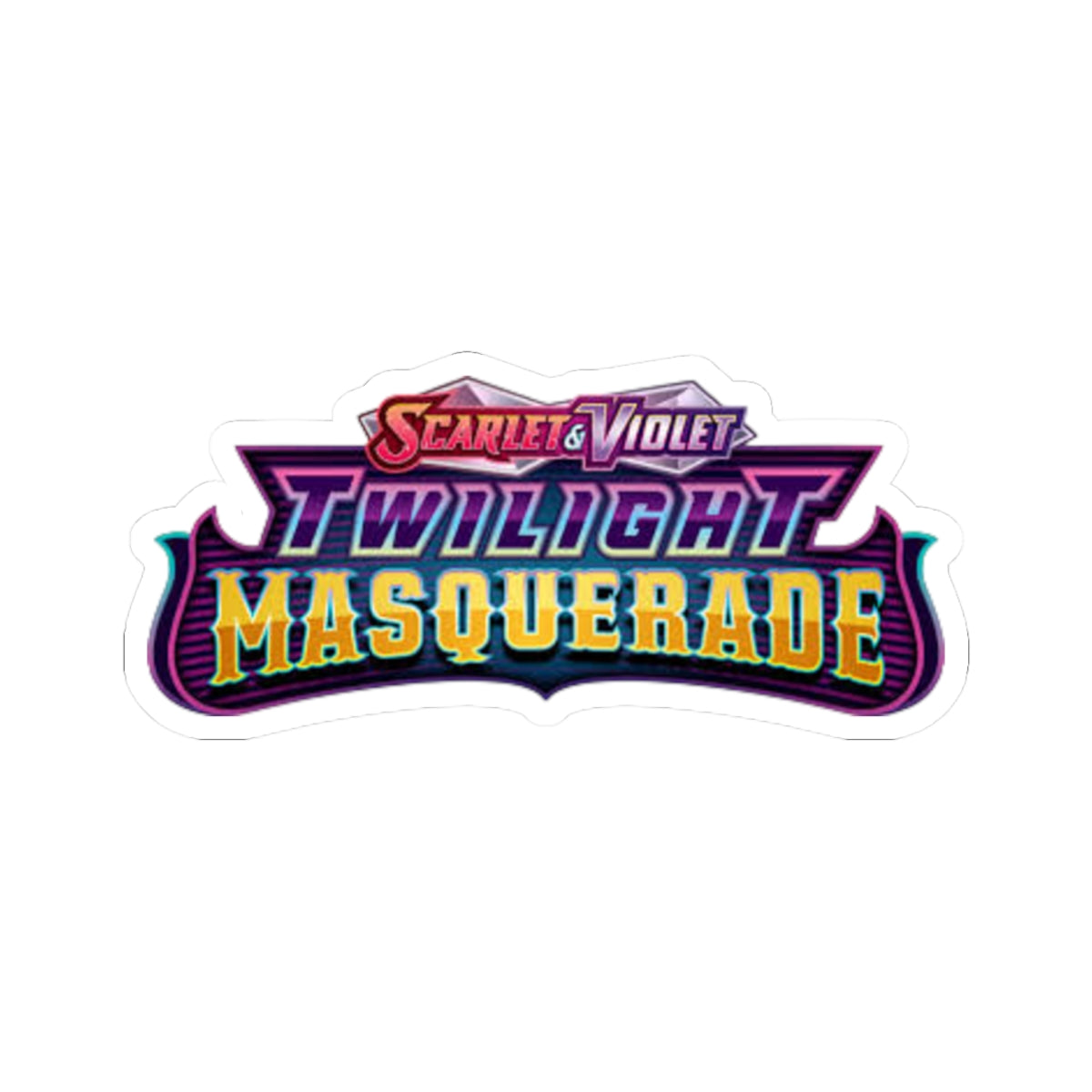 Twilight Masquerade Sticker — Scarlet & Violet Kiss-Cut Vinyl Decal