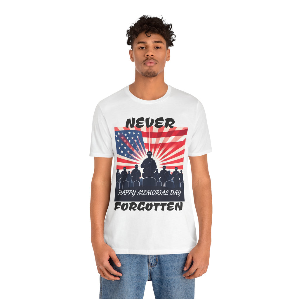 Memorial Day Tribute T-Shirt - 'Never Forgotten' Design
