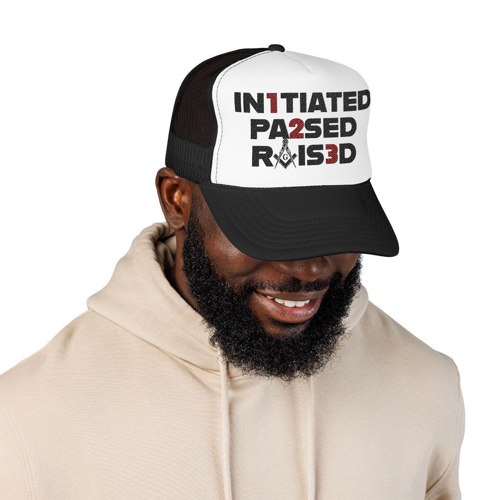 Trucker Hat — "Initiated Pa2sed Rais3d" Masonry Vintage Mesh Cap
