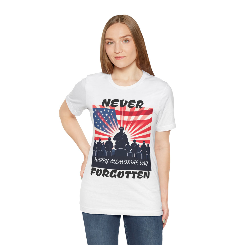Memorial Day Tribute T-Shirt - 'Never Forgotten' Design