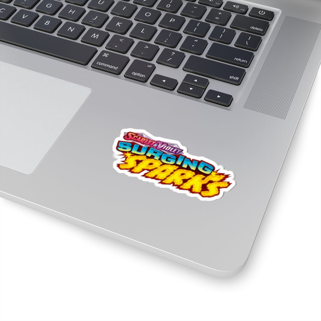 Surging Sparks Kiss-Cut Sticker — Scarlet & Violet Retro Gaming Logo