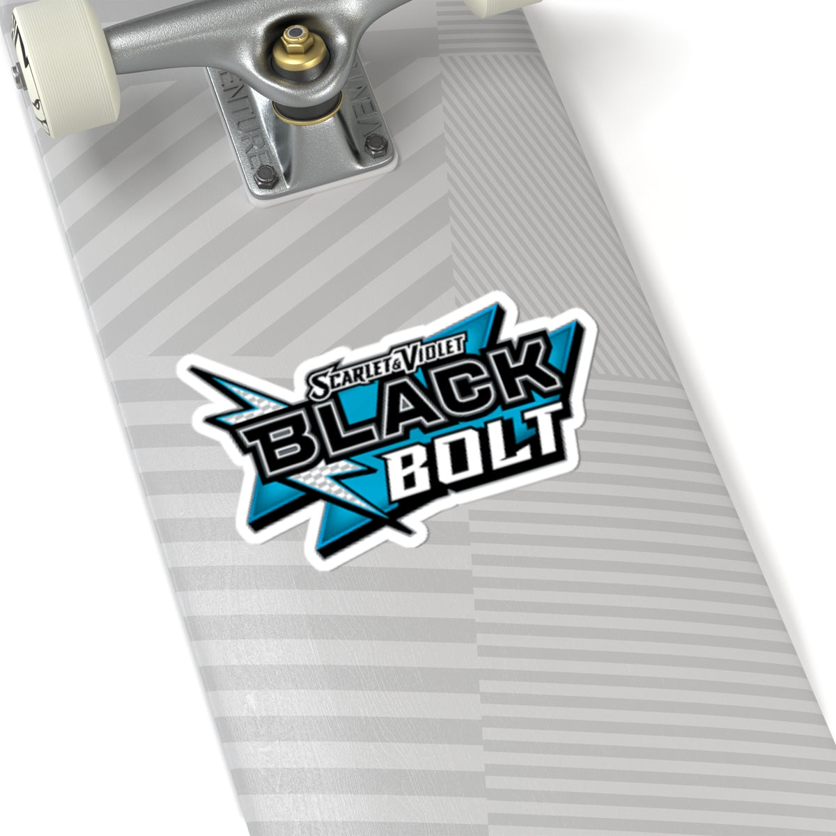 Black Bolt Sticker — Retro Electric Logo Kiss-Cut Sticker for Skateboards & Laptops