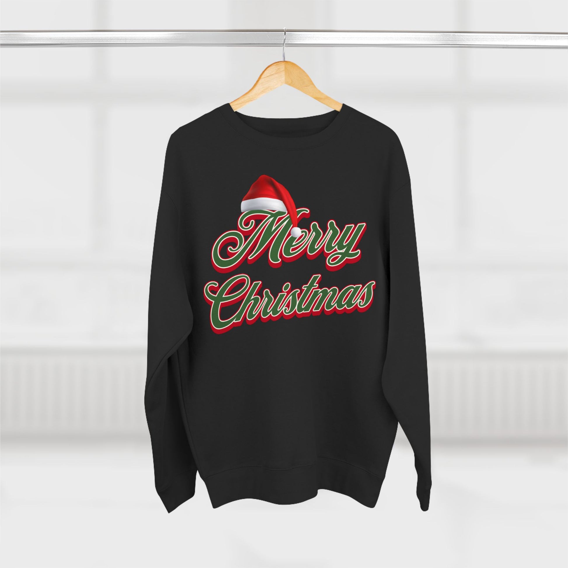 Merry Christmas Crewneck Sweatshirt — Retro Red & Green Holiday Pullover