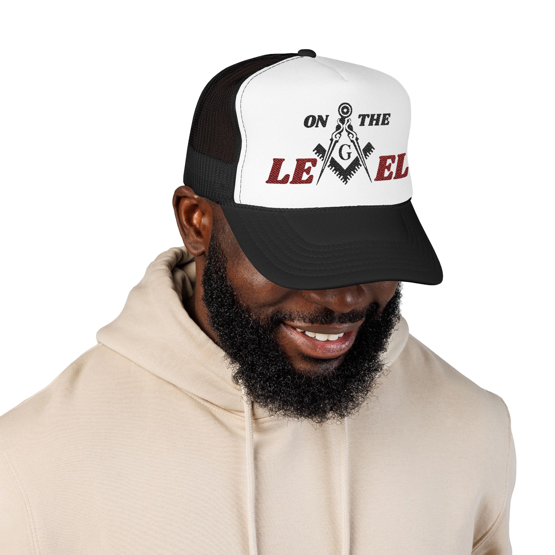 On The Level Masonic Trucker Hat — Freemason Square & Compass Cap