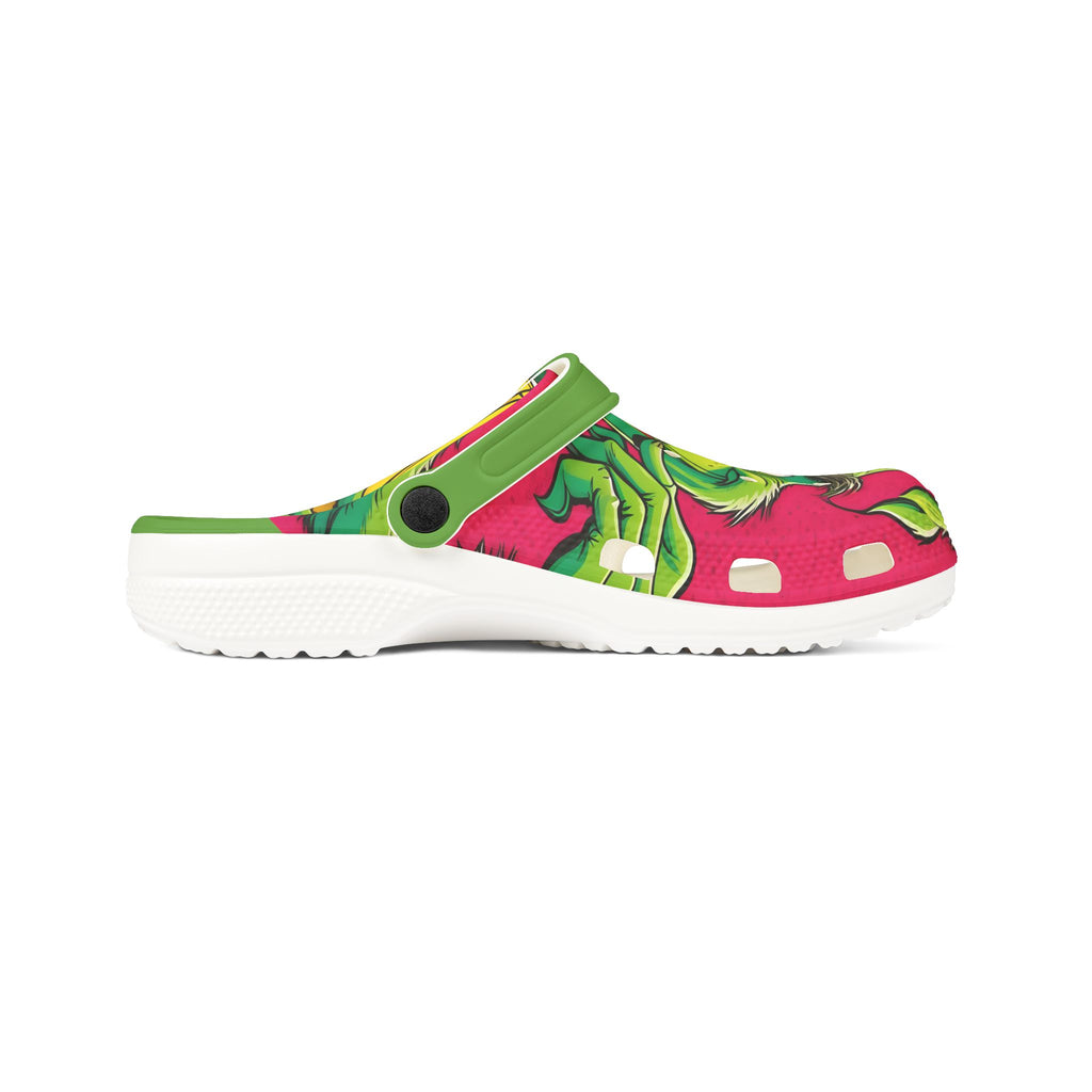 Grinch-Themed EVA Foam Clogs - Fun Holiday Footwear for Kids & Adults