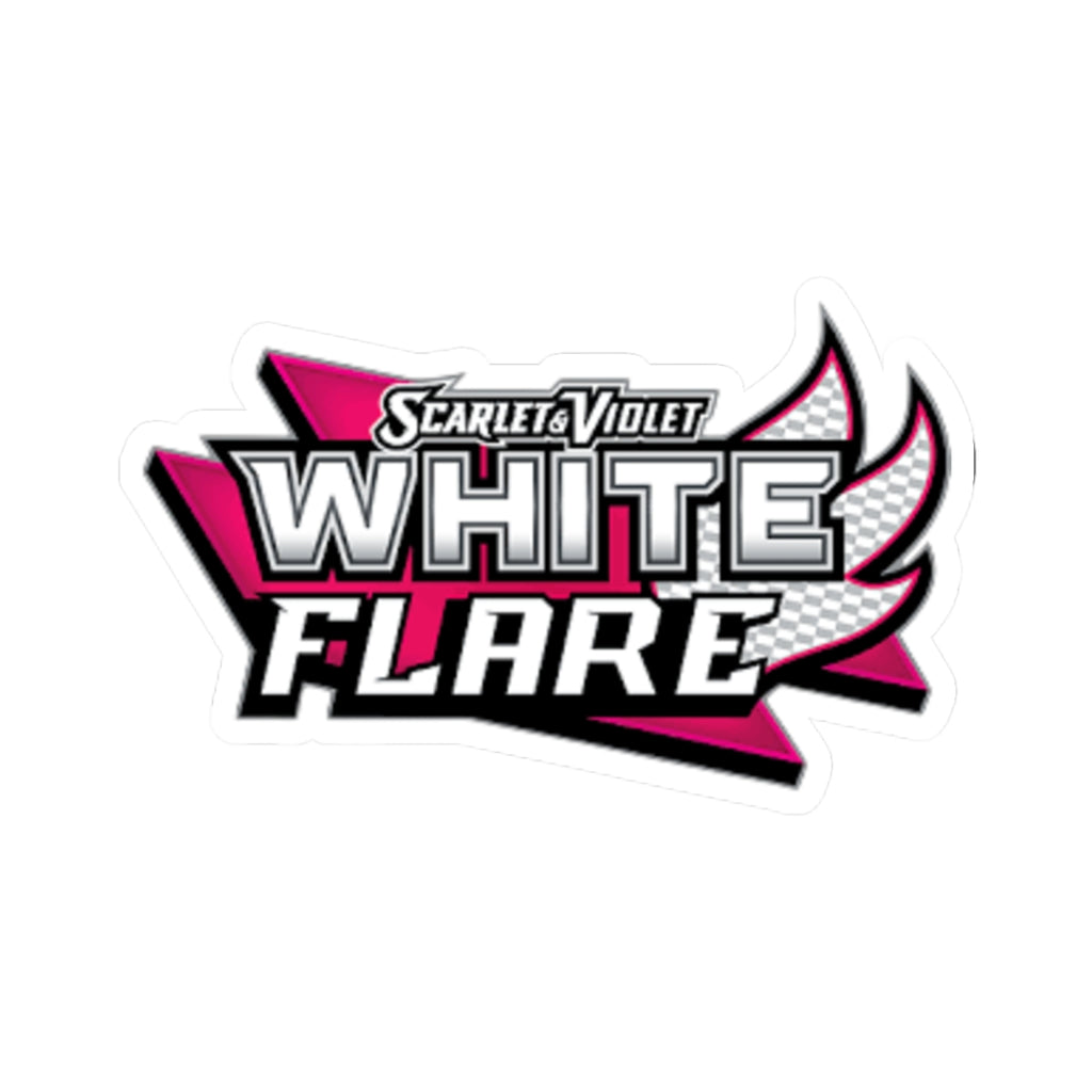 White Flare Racing Logo Kiss-Cut Sticker — Scarlet & Violet Skateboard Decal