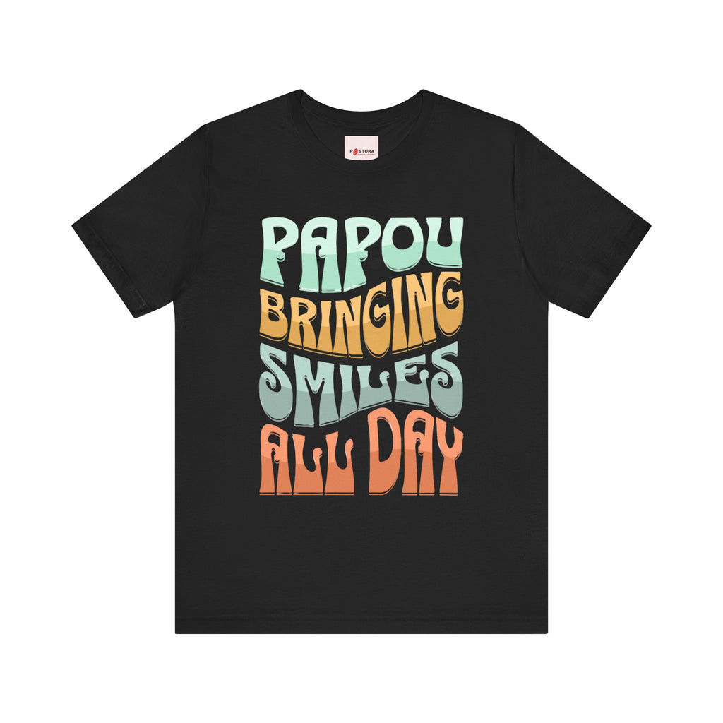'Papou Bringing Smiles All Day' Tee Design - For Grandpas Greek Themed T-shirt