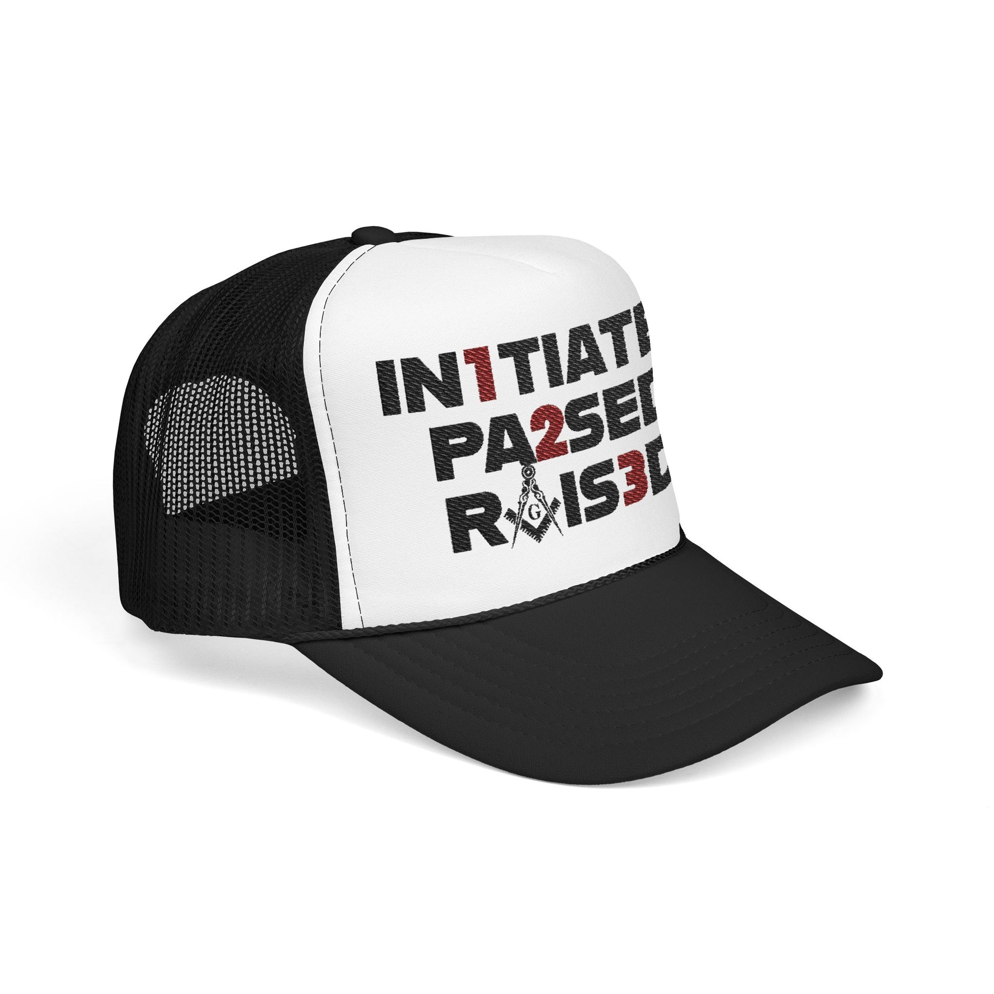 Trucker Hat — "Initiated Pa2sed Rais3d" Masonry Vintage Mesh Cap