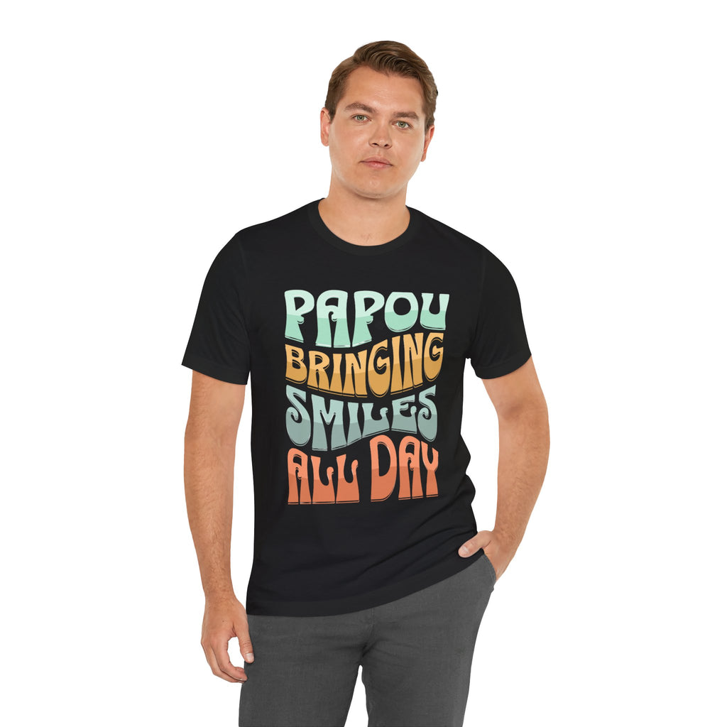 'Papou Bringing Smiles All Day' Tee Design - For Grandpas Greek Themed T-shirt