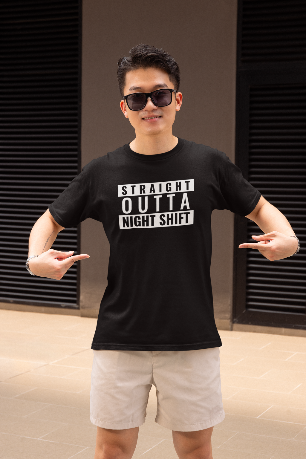 Straight Outta Night Shift™ Tee Design - T-Shirt for Nurses and Healthcare Workers